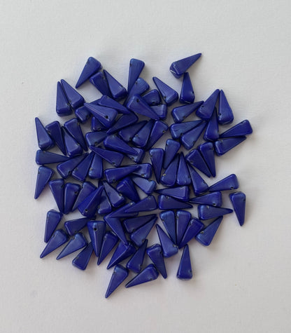 Unique Geometric Blue Pyramid Spike Beads