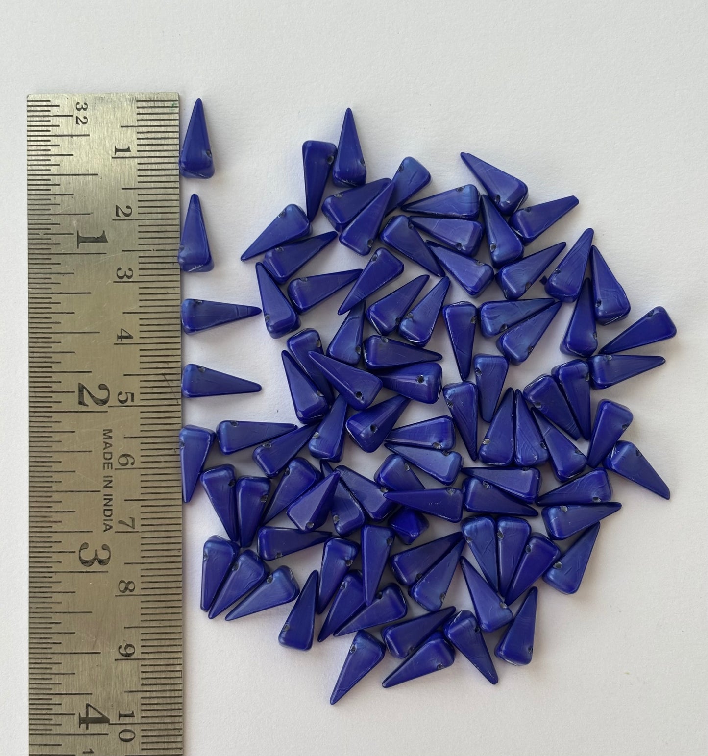 Unique Geometric Blue Pyramid Spike Beads