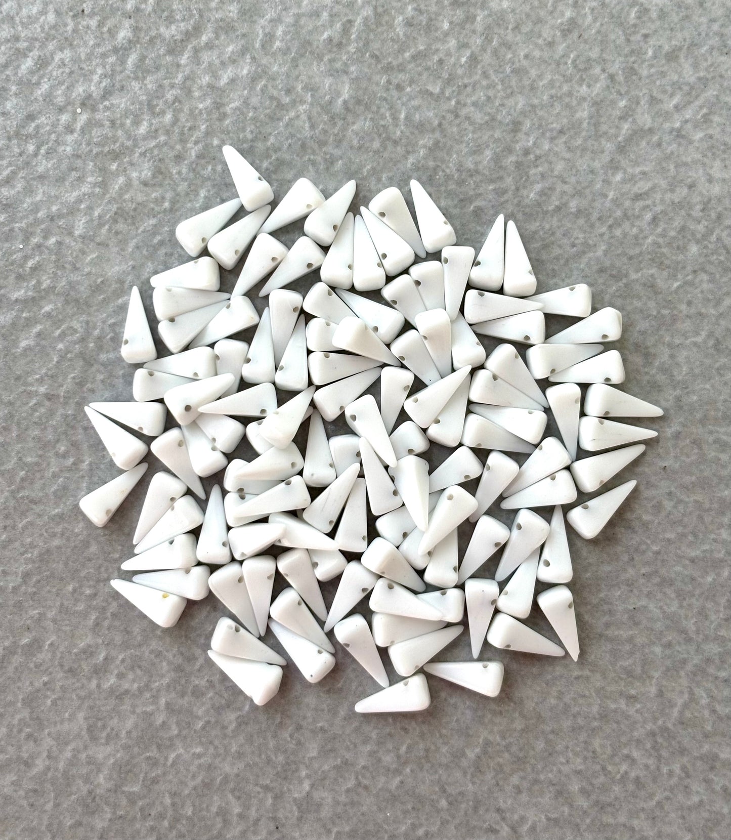 Unique Geometric White Pyramid Spike Beads