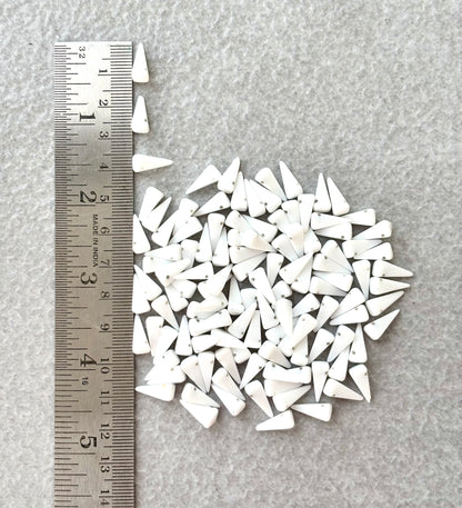 Unique Geometric White Pyramid Spike Beads