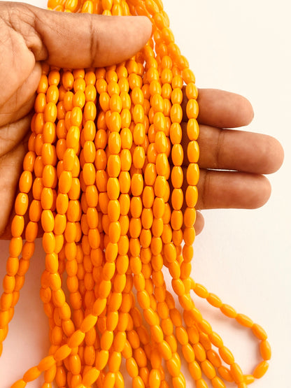 Smooth High Shine Monalisa Orange Oval Beads