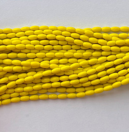 Smooth High Shine Monalisa Bright Yellow Oval Beads