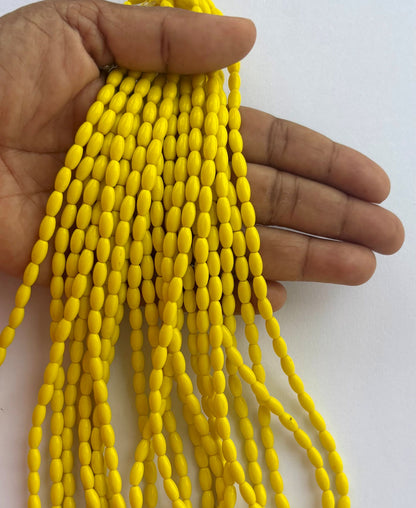 Smooth High Shine Monalisa Bright Yellow Oval Beads