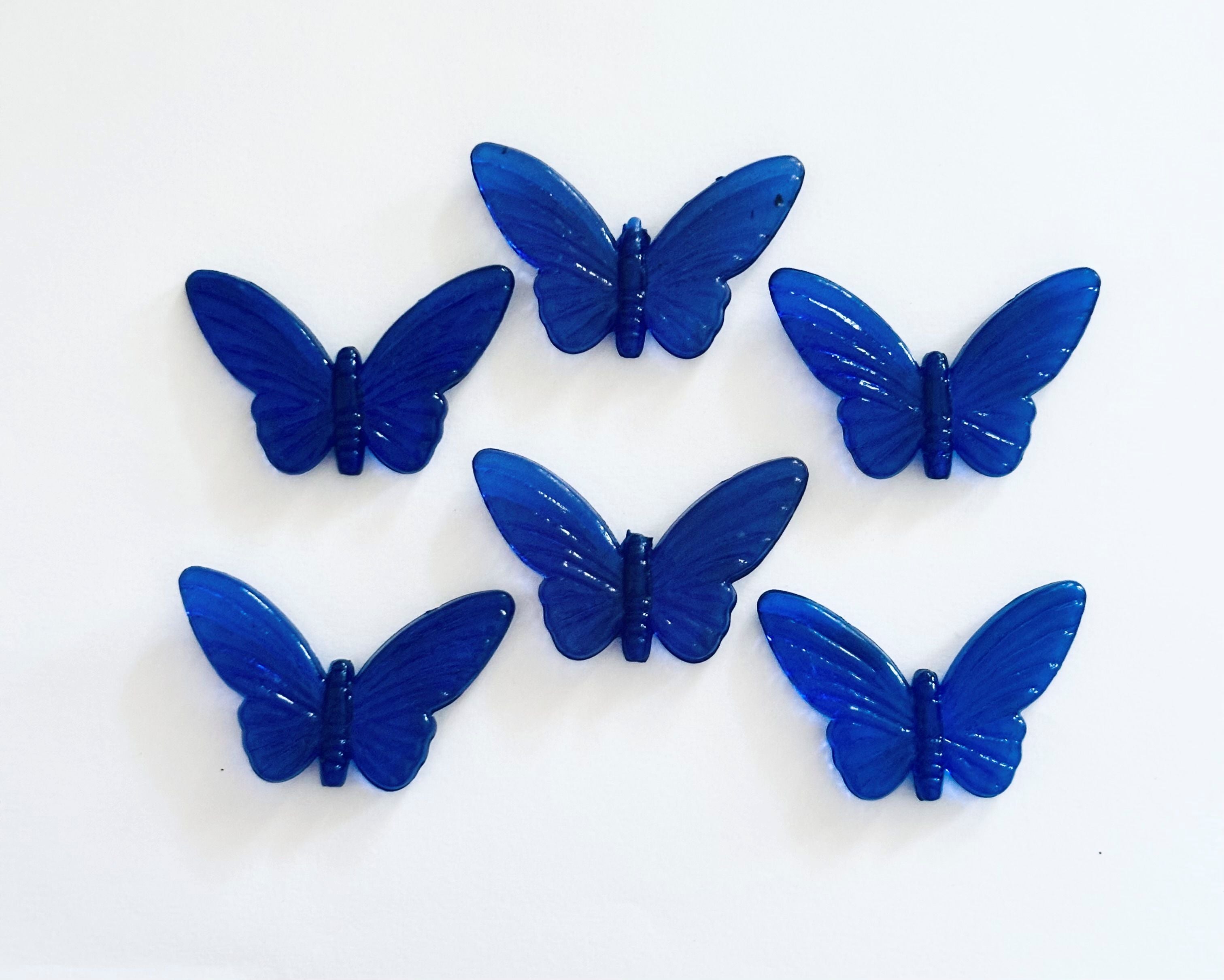 Royal Blue Butterfly Acrylic Charm Beads