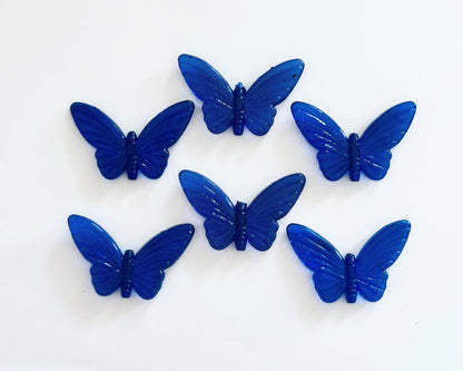 Royal Blue Butterfly Acrylic Charm Beads