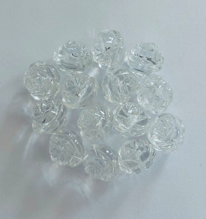 Clear Rose Flower Acrylic Beads