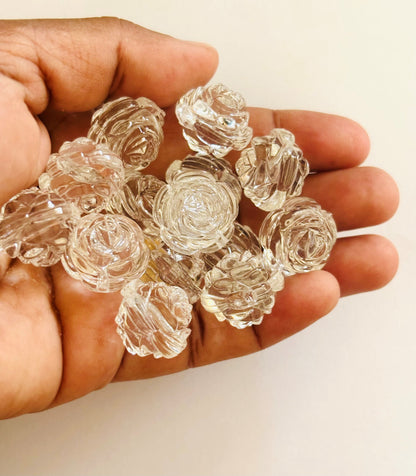 Clear Rose Flower Acrylic Beads
