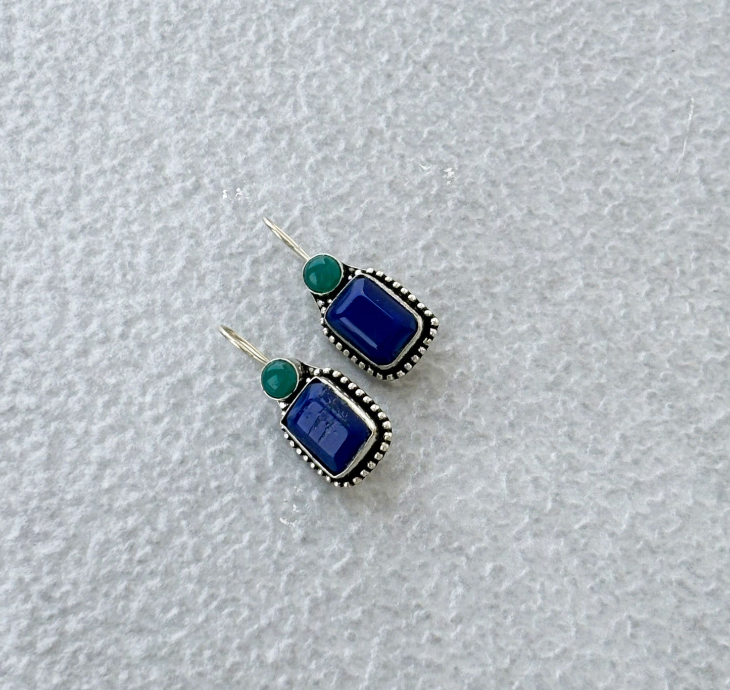 Lapis Lazuli and Silver Dangle Earrings