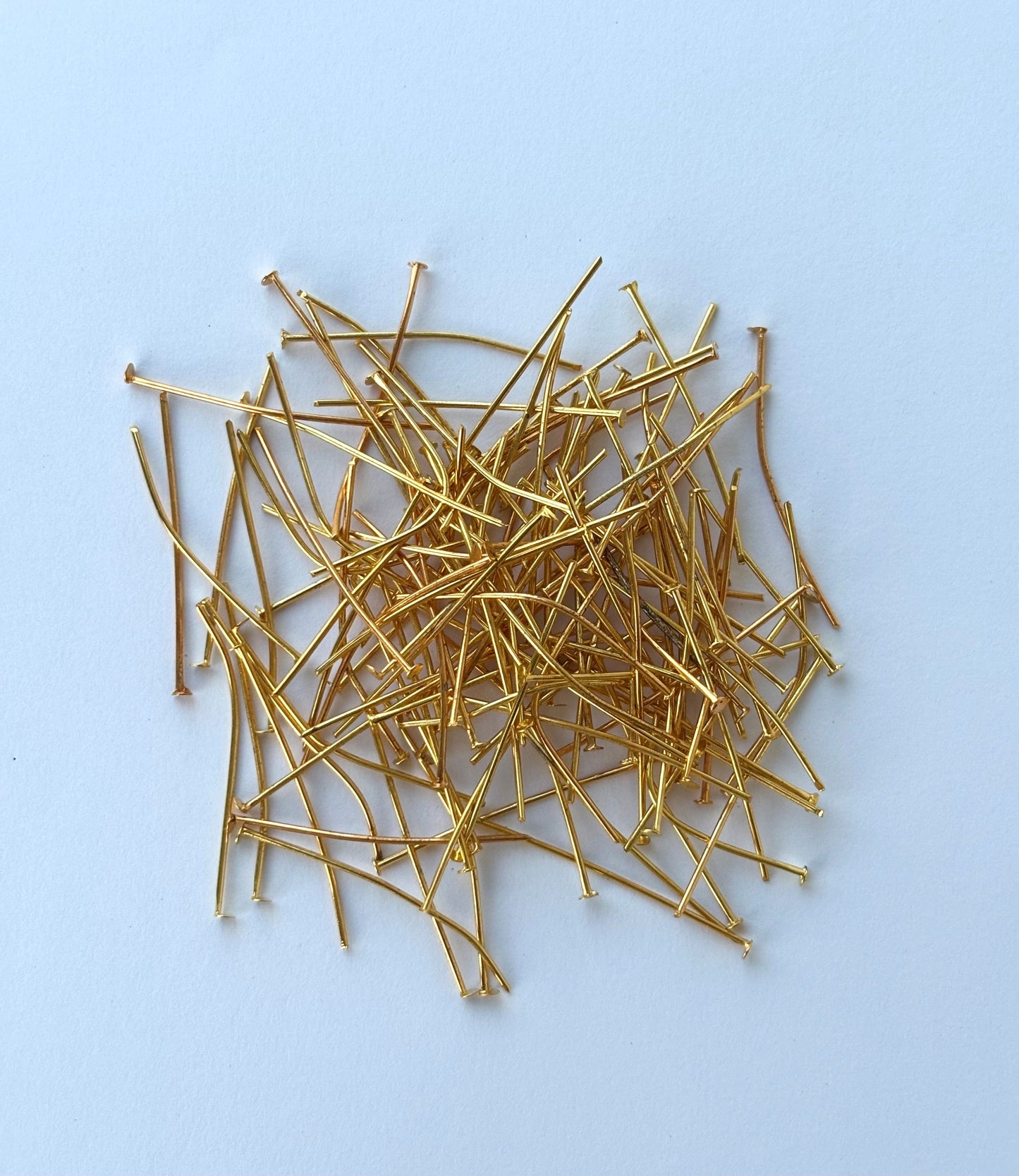 Gold Flat Head Pins for Jewelry Making and Crafting