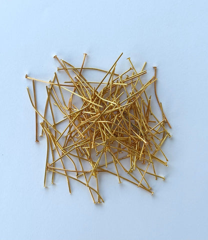 Gold Flat Head Pins for Jewelry Making and Crafting