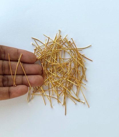 Gold Flat Head Pins for Jewelry Making and Crafting