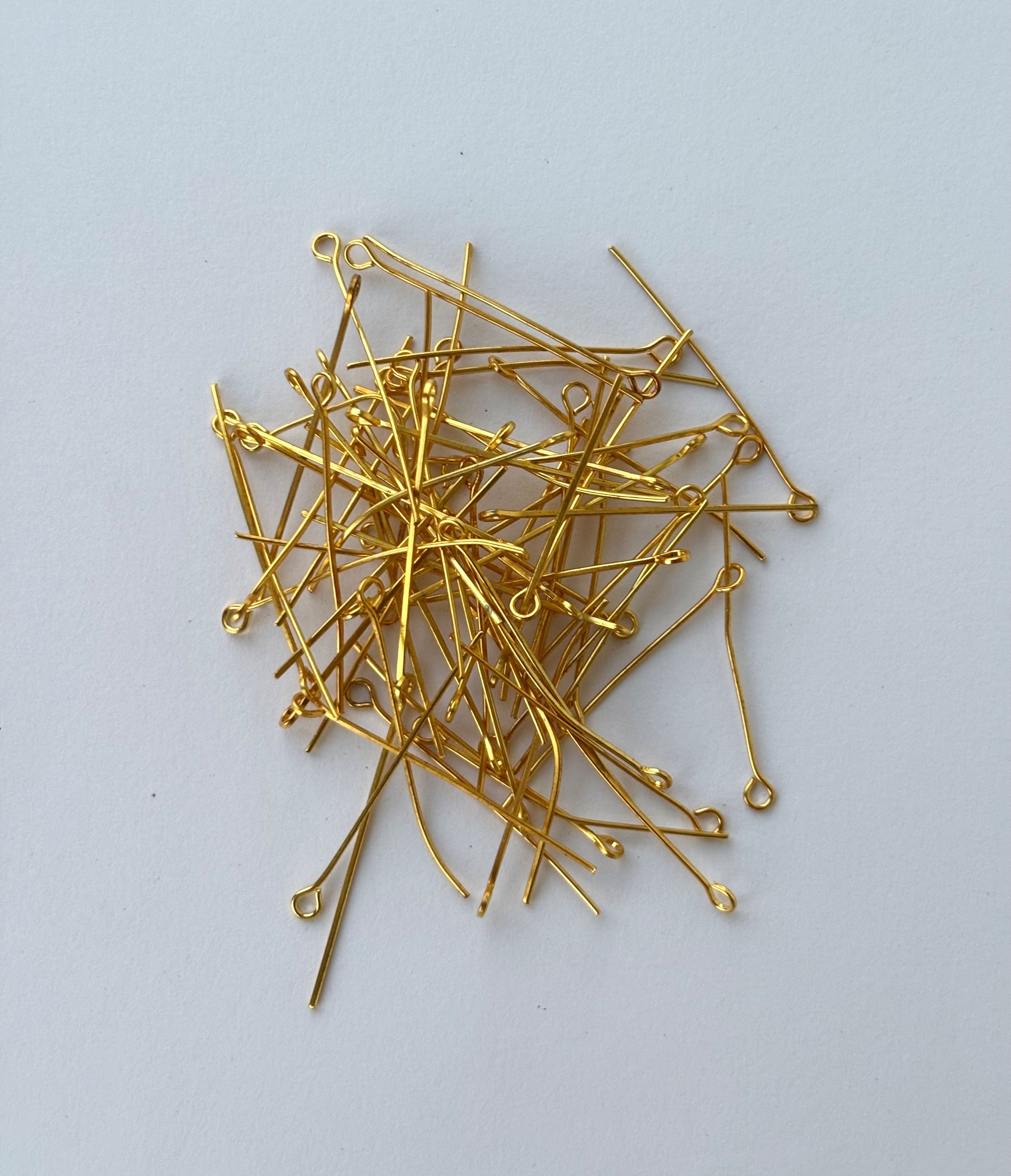 Gold Eye Pins for Creating Jewelry Links