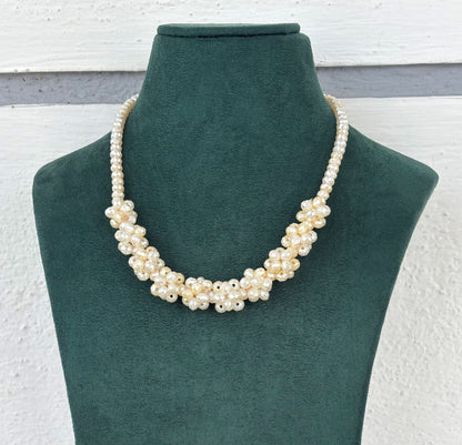 Beaded Necklace Set with Cluster Design