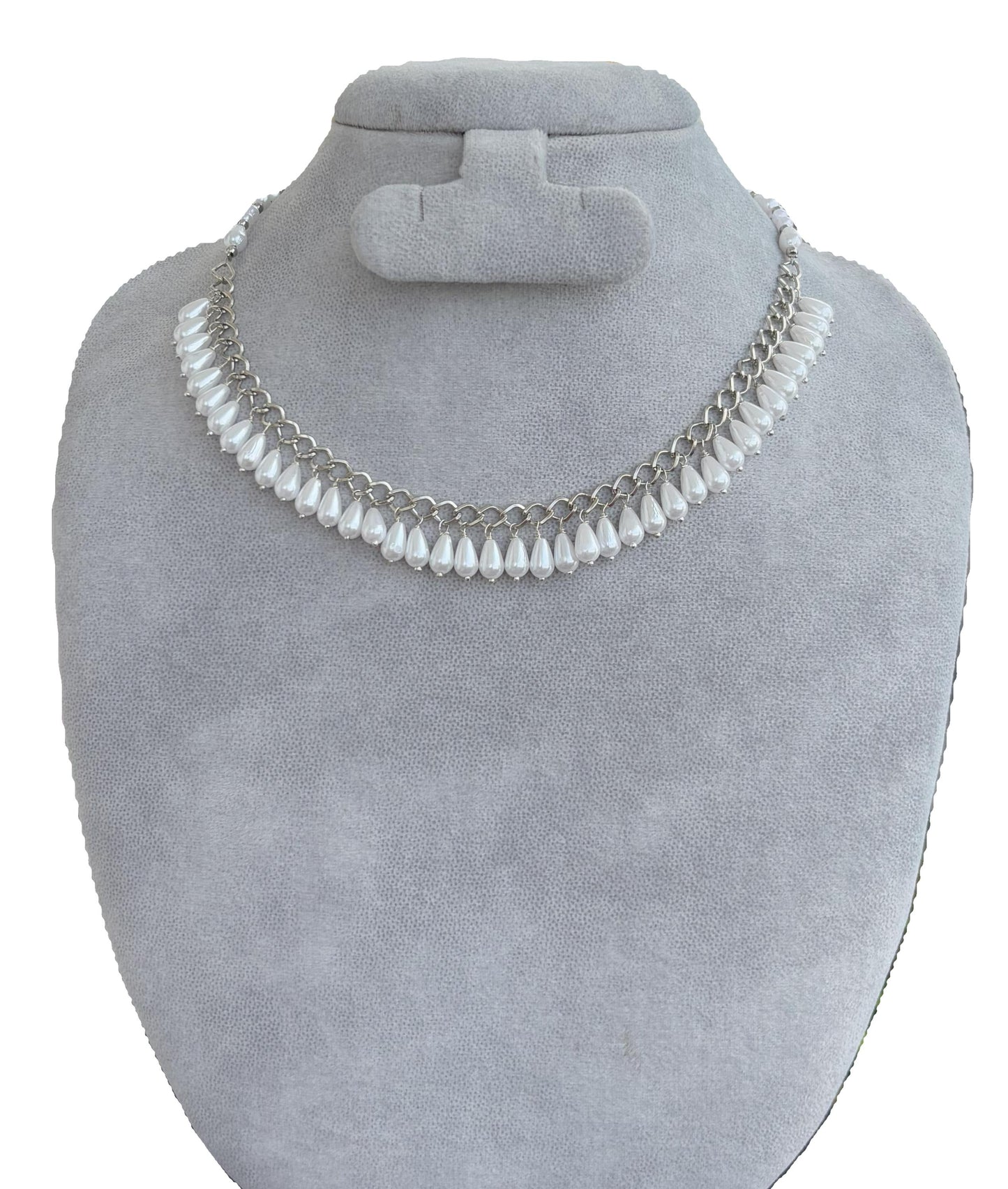 Handmade White Drop Pearl Necklace