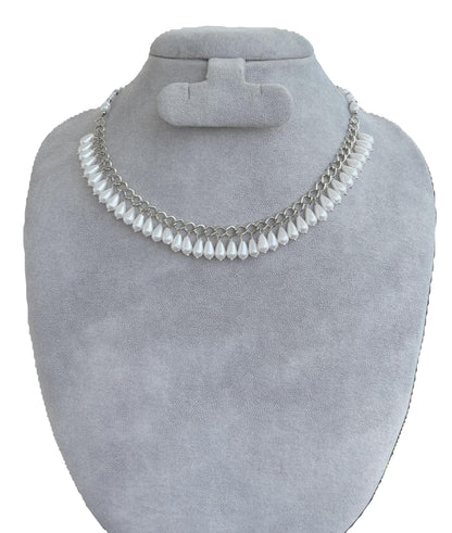 Handmade White Drop Pearl Necklace