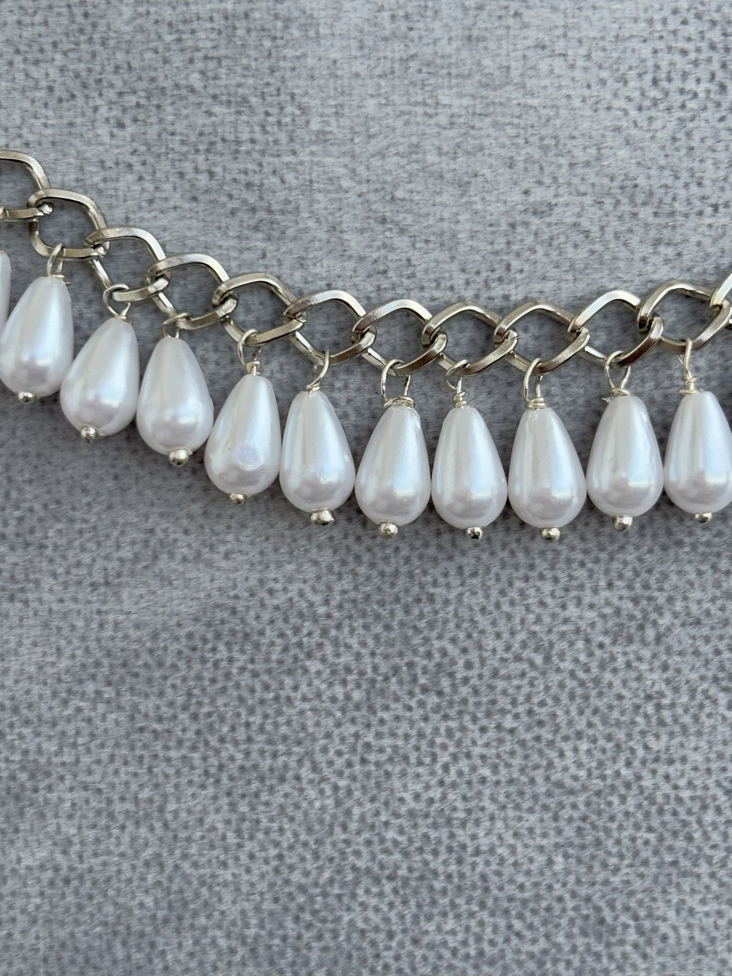 Handmade White Drop Pearl Necklace