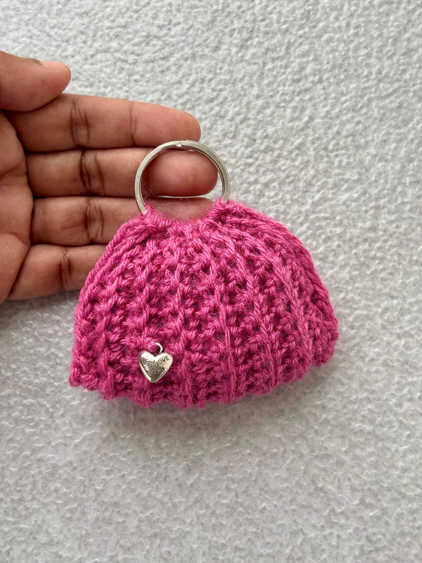 Hot Pink Purse with Heart Charm