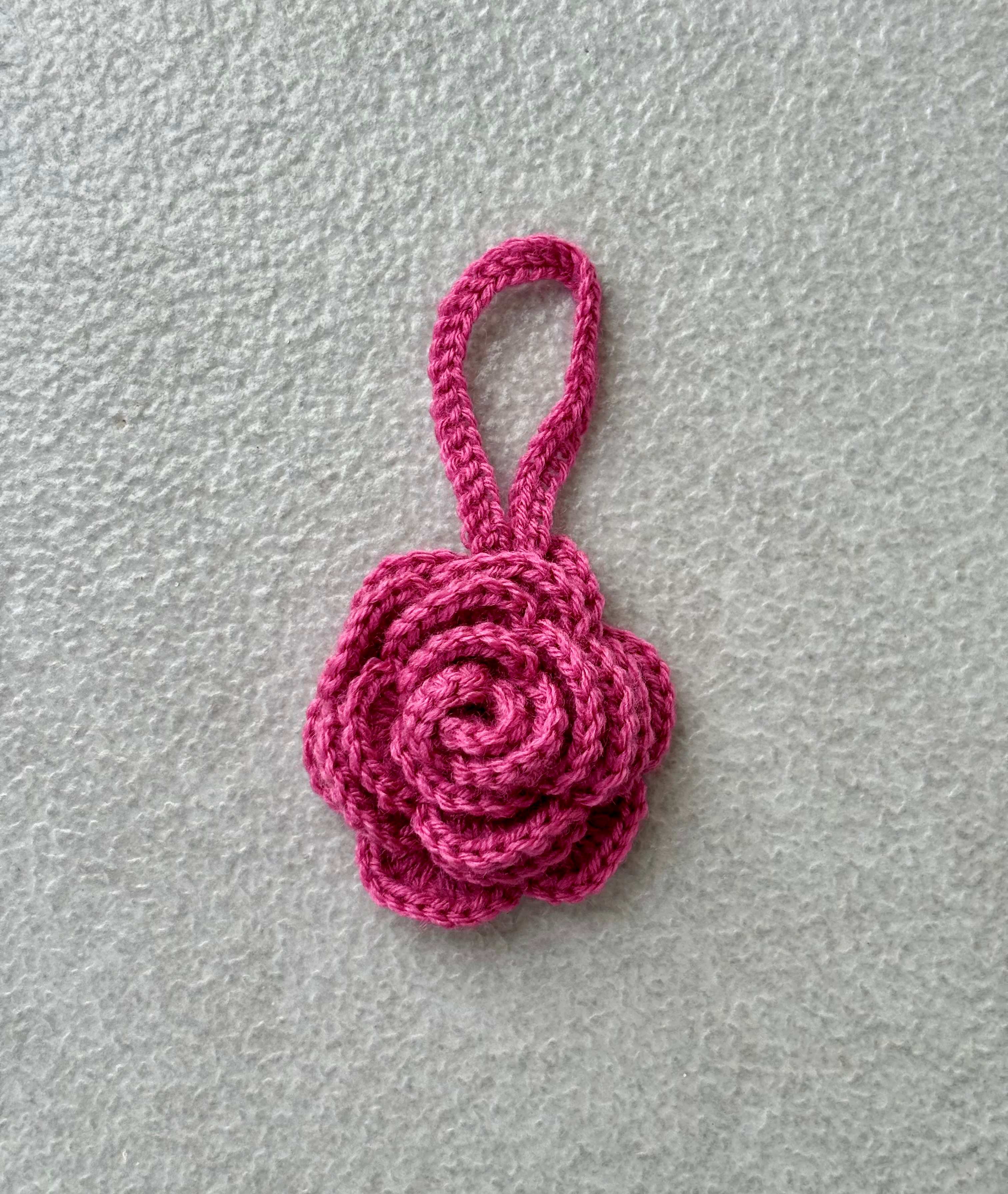 Handmade Crochet Rose Bag Charm