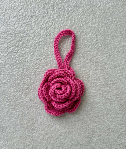 Handmade Crochet Rose Bag Charm