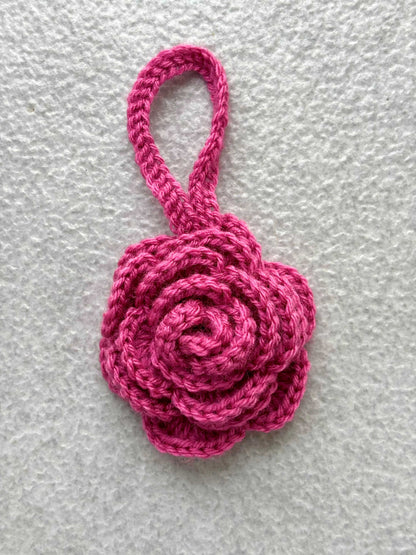 Handmade Crochet Rose Bag Charm