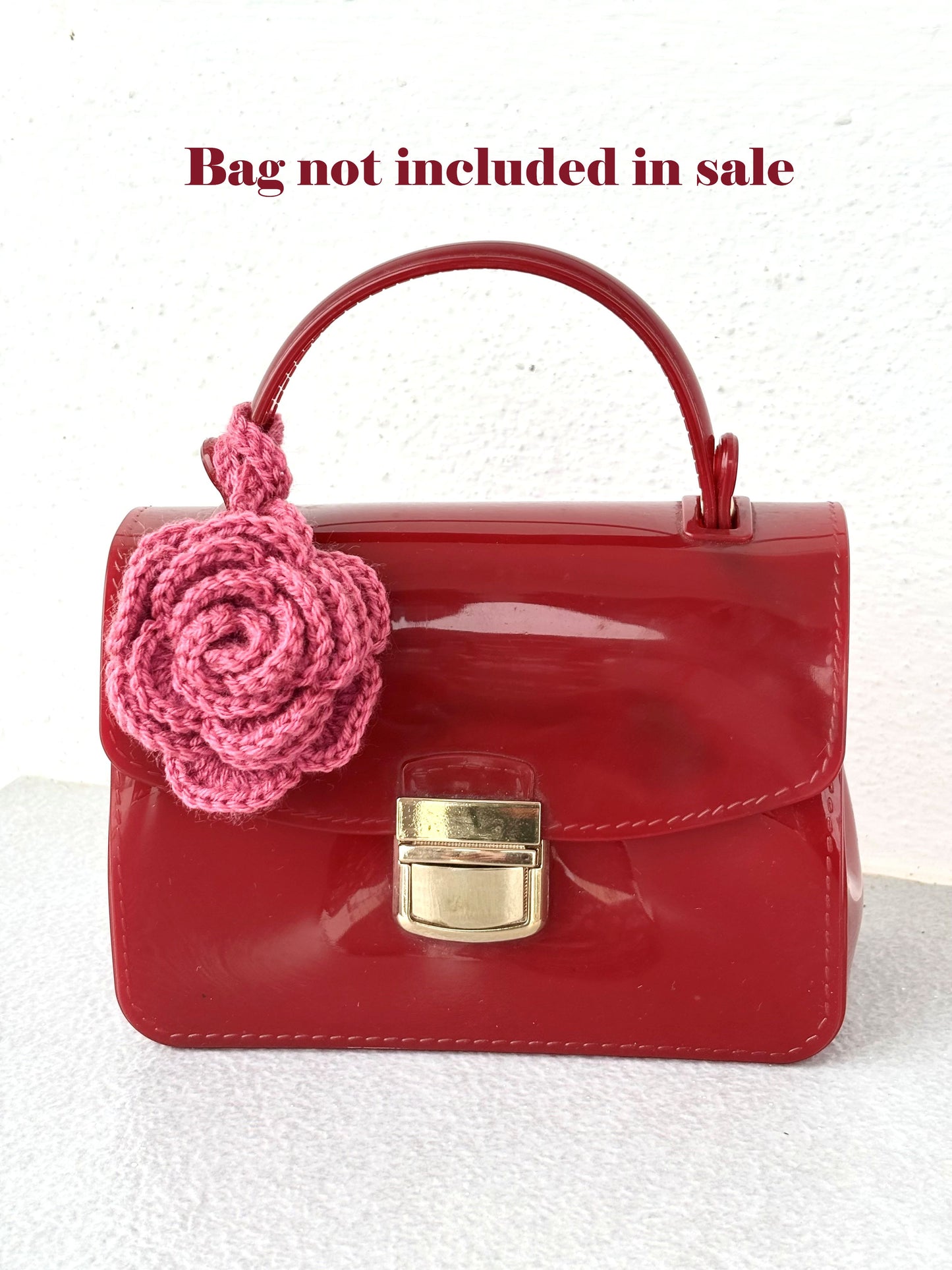 Handmade Crochet Rose Bag Charm