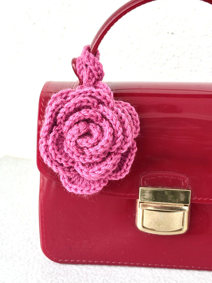 Handmade Crochet Rose Bag Charm