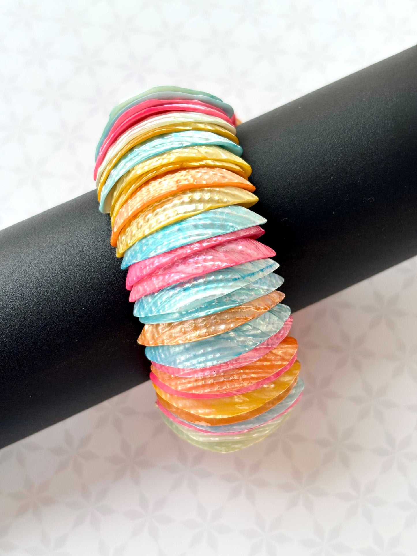 Multi-Color Heishi Shell Disc Bracelet