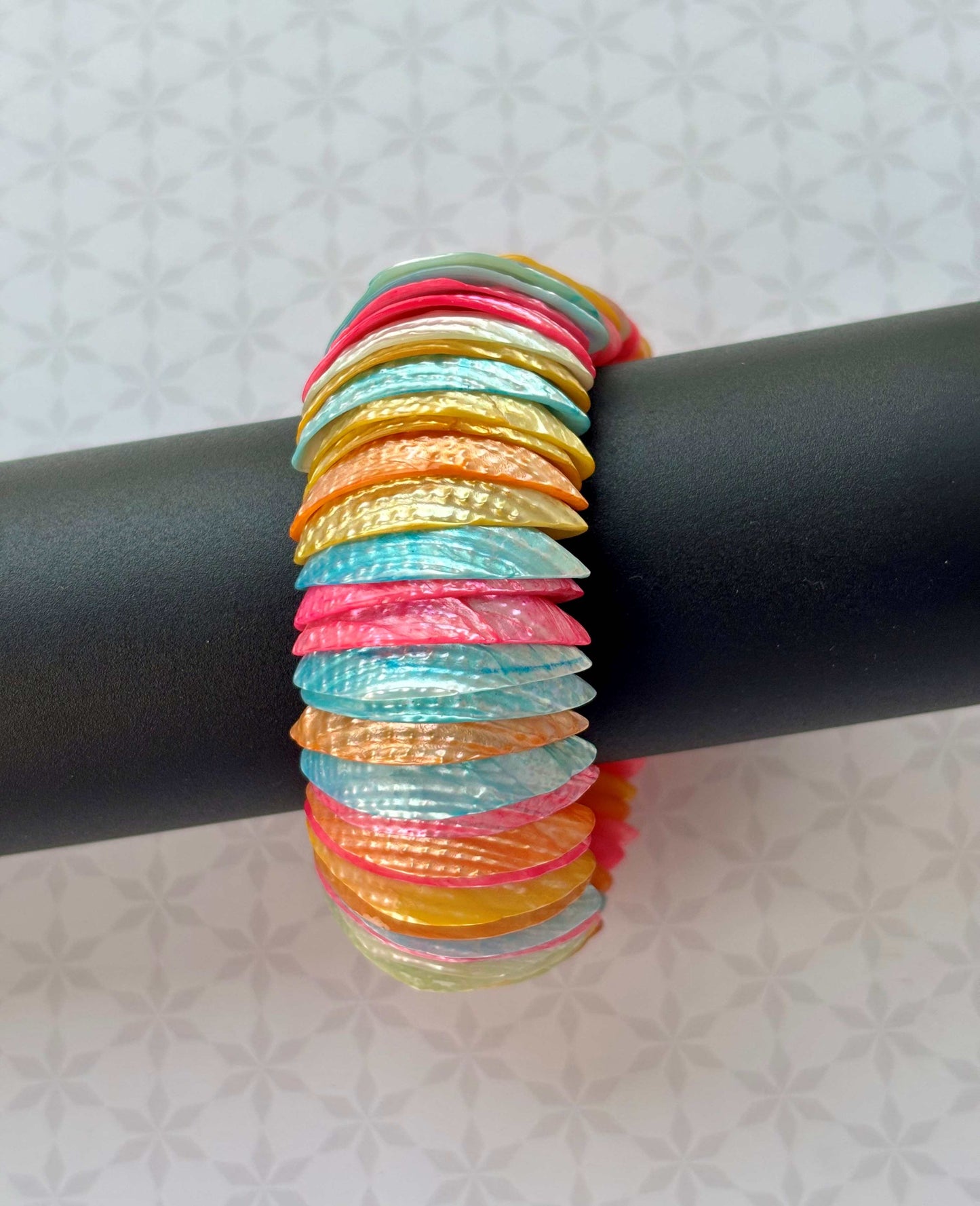 Multi-Color Heishi Shell Disc Bracelet