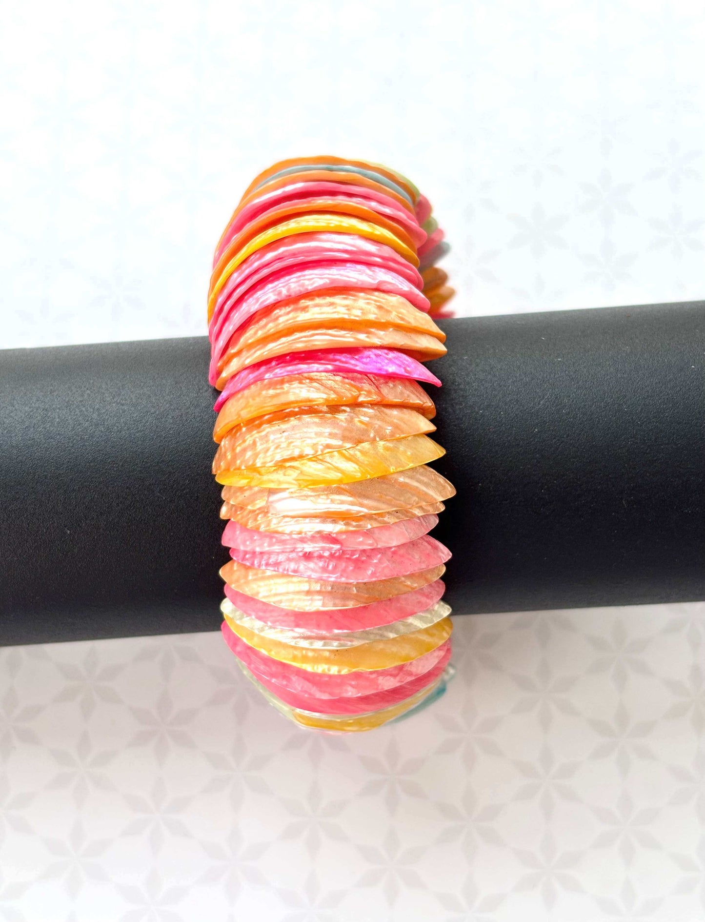 Multi-Color Heishi Shell Disc Bracelet