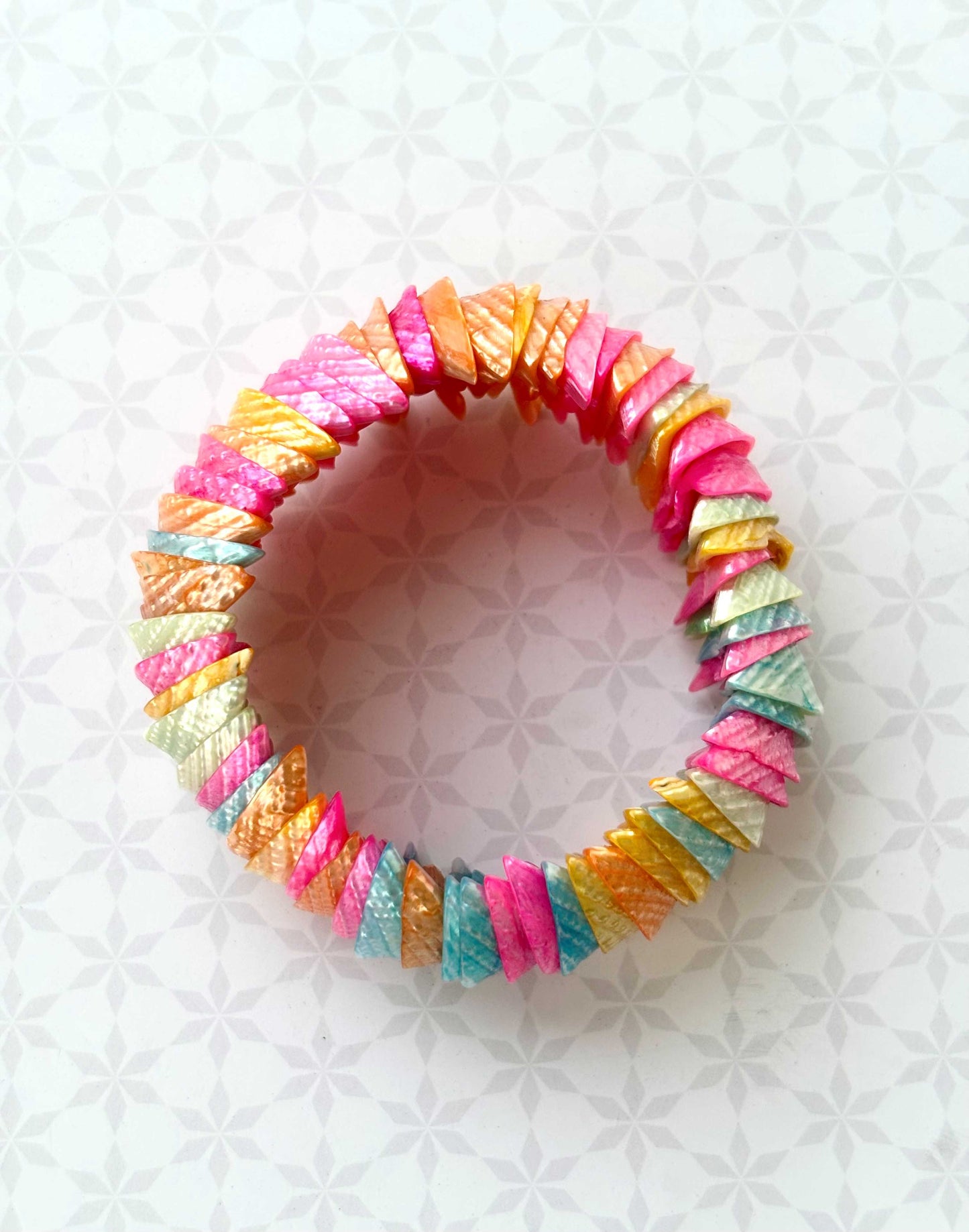 Multi-Color Heishi Shell Disc Bracelet