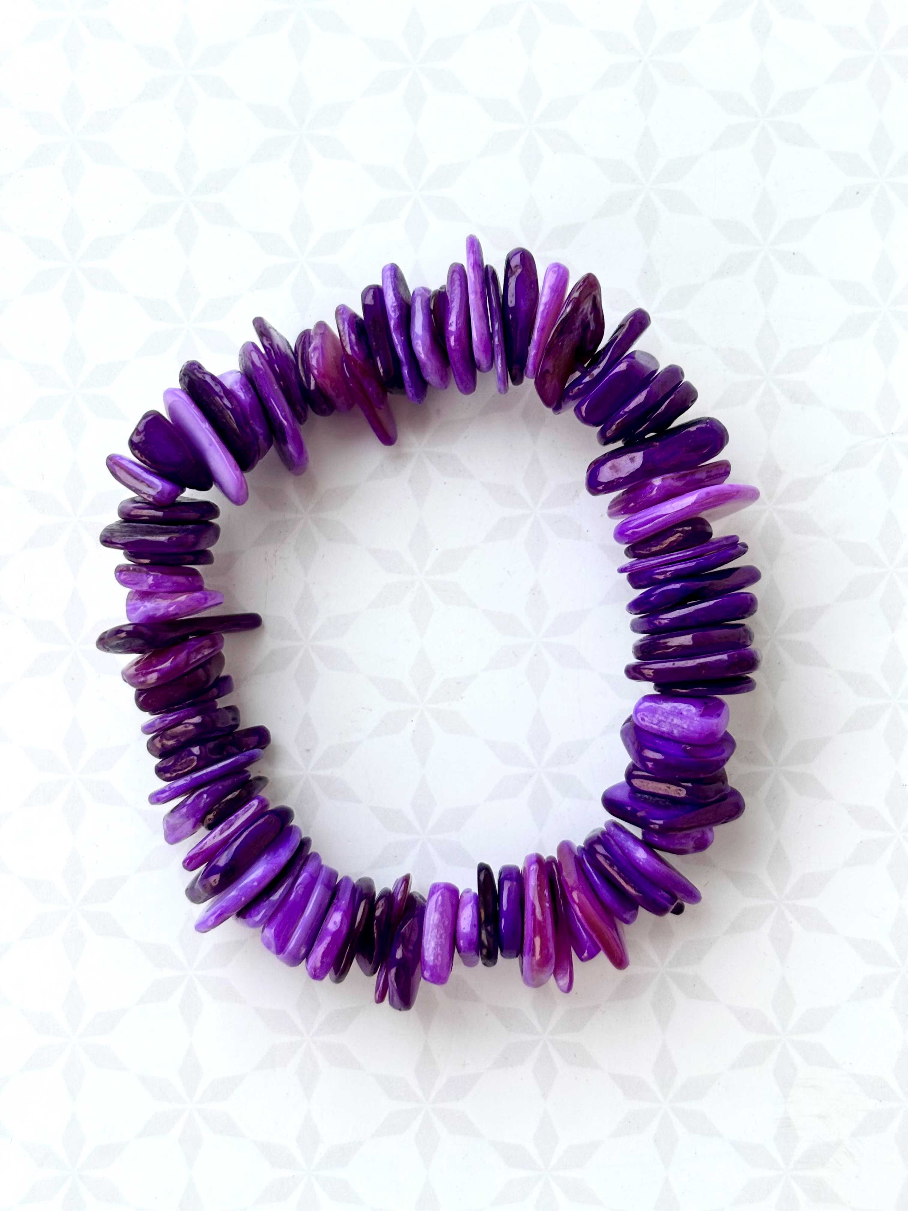 Purple Shell Chip Bracelet