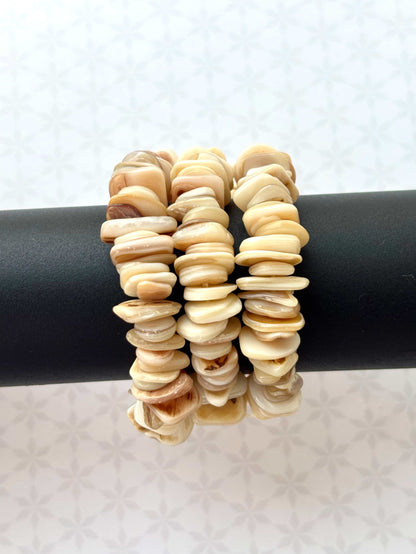 Natural White Mother of Pearl Chip Bracelet