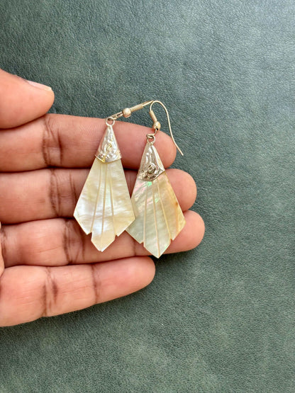 MOP Geometric Kite Drop Earrings Design 4