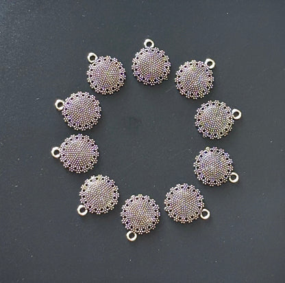 Textured Round Metal Charms