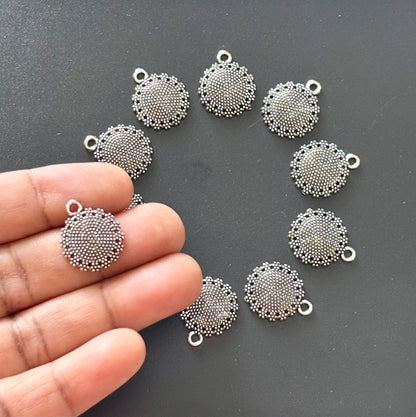 Textured Round Metal Charms