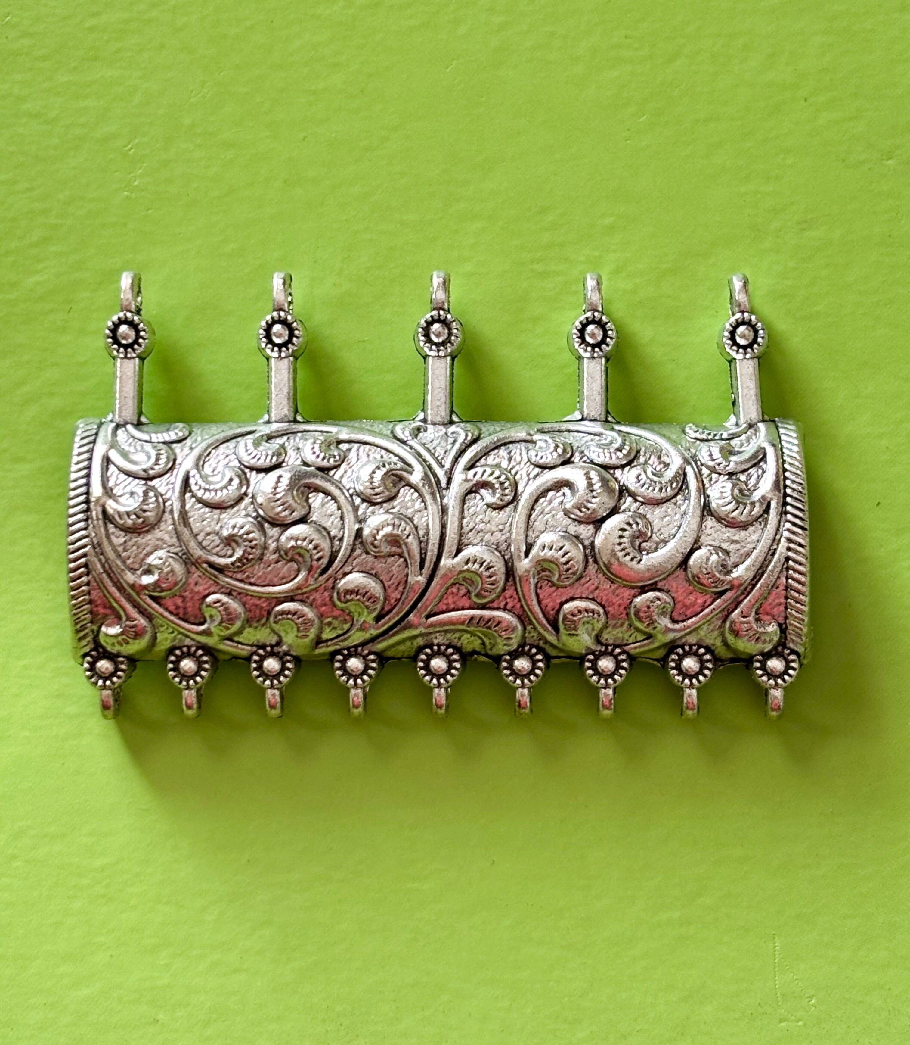 Ornate Silver Barrel Pendant