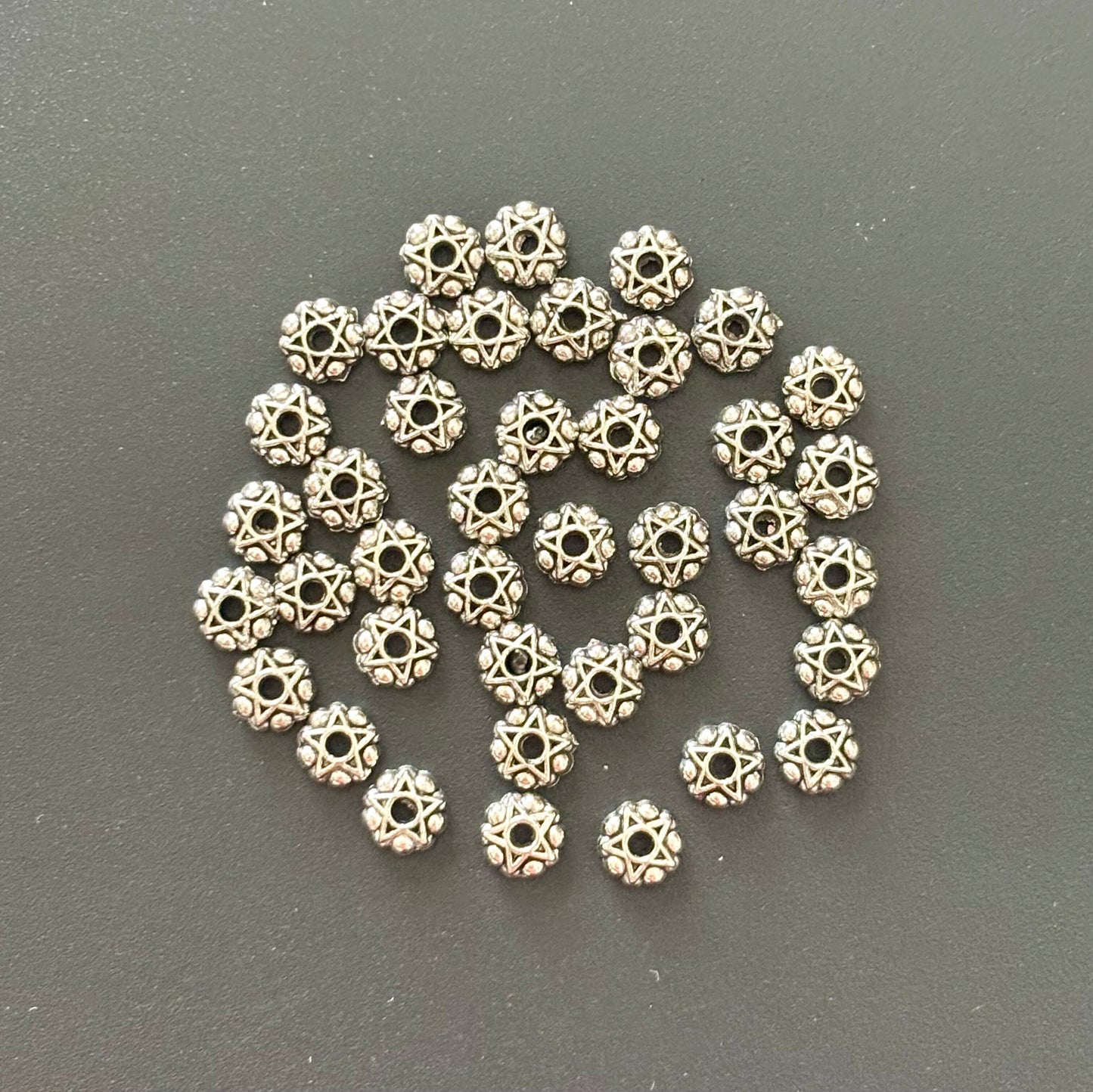Antique Silver Star Metal Beads