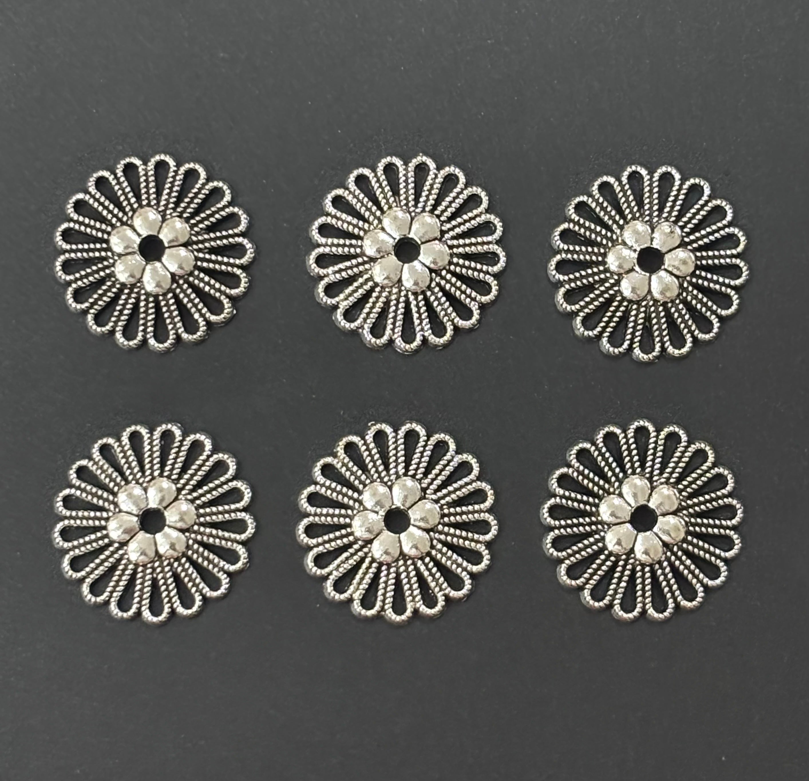 Intricate Filigree Flower Metal Connectors