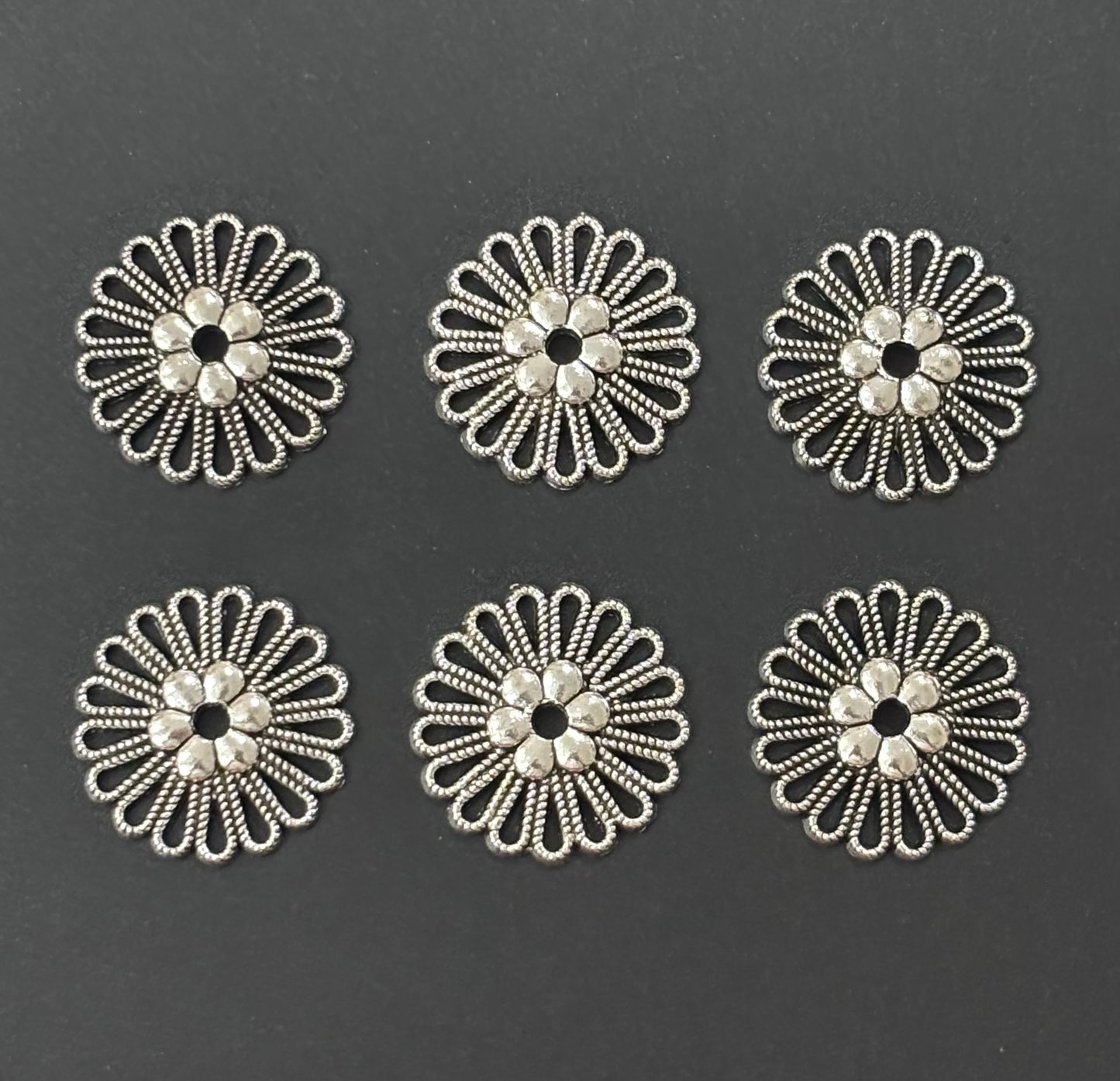 Intricate Filigree Flower Metal Connectors