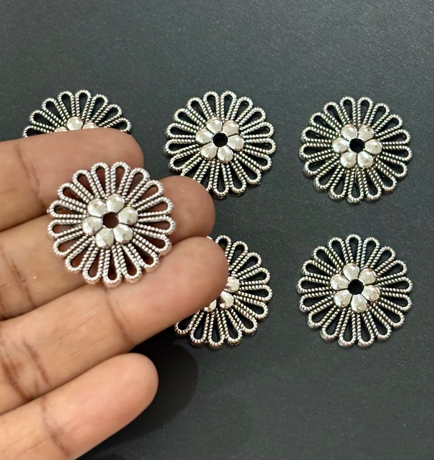 Intricate Filigree Flower Metal Connectors