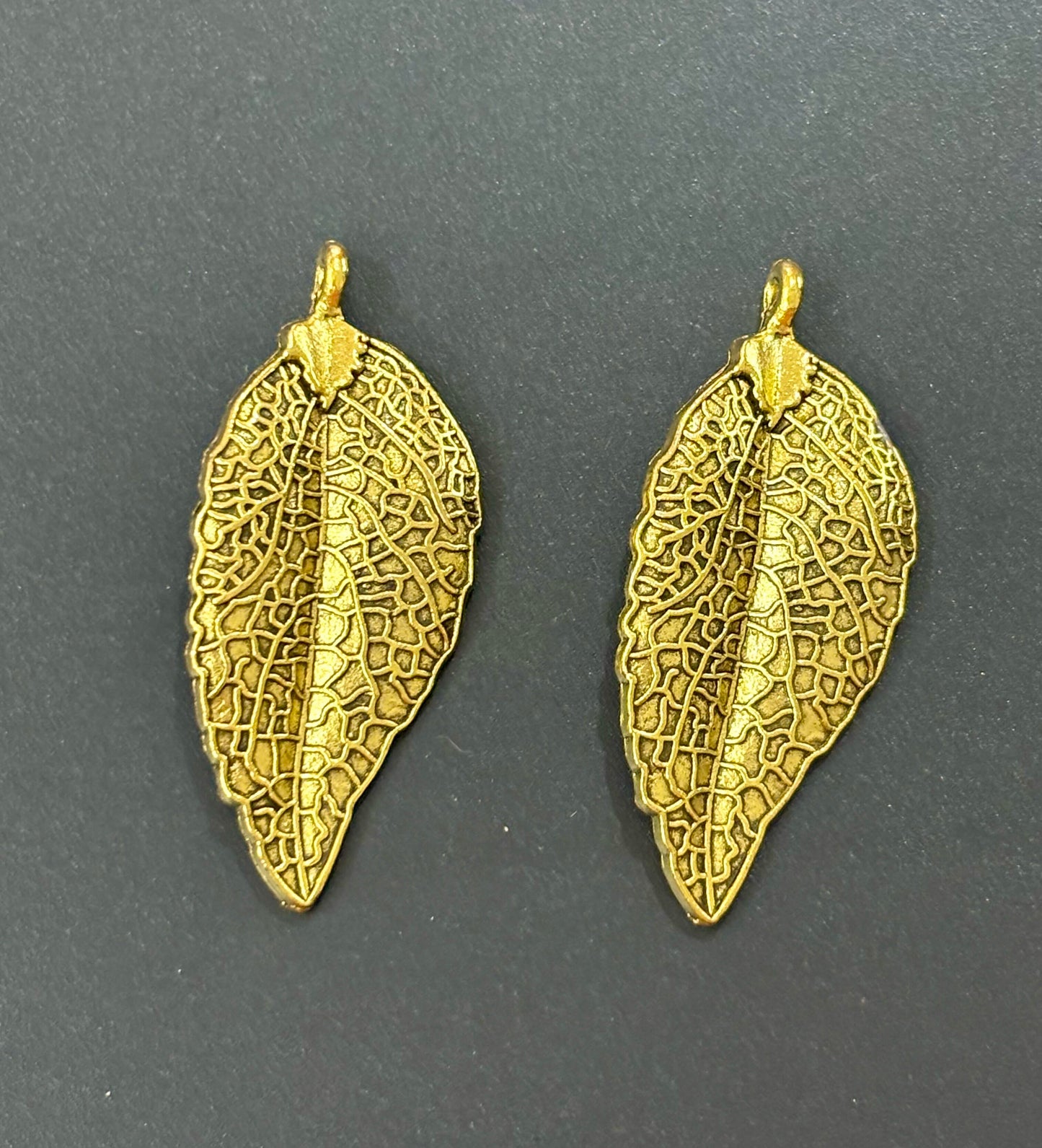 Textured Gold Leaf Pendants