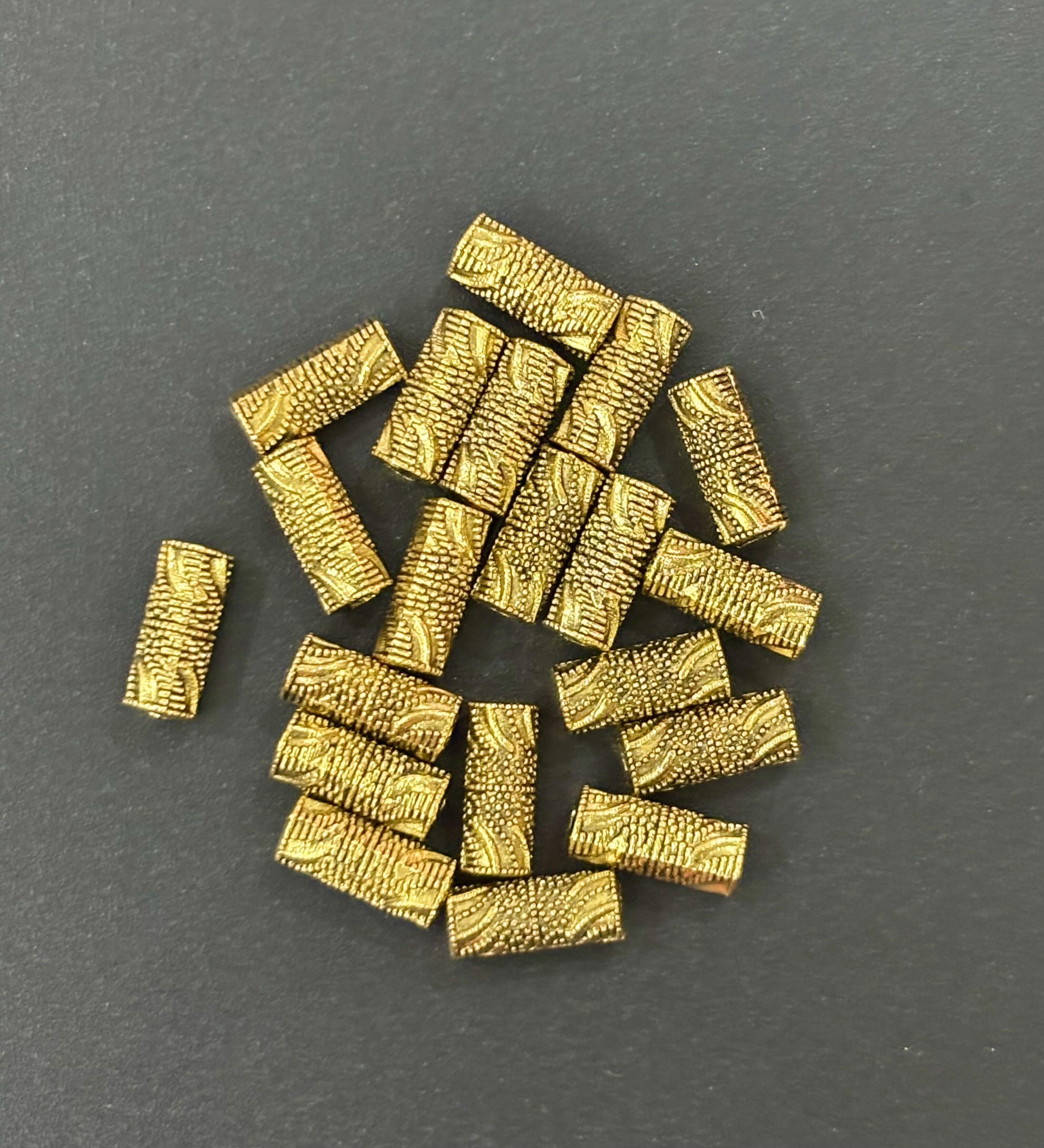 Gold Tube Metal Beads