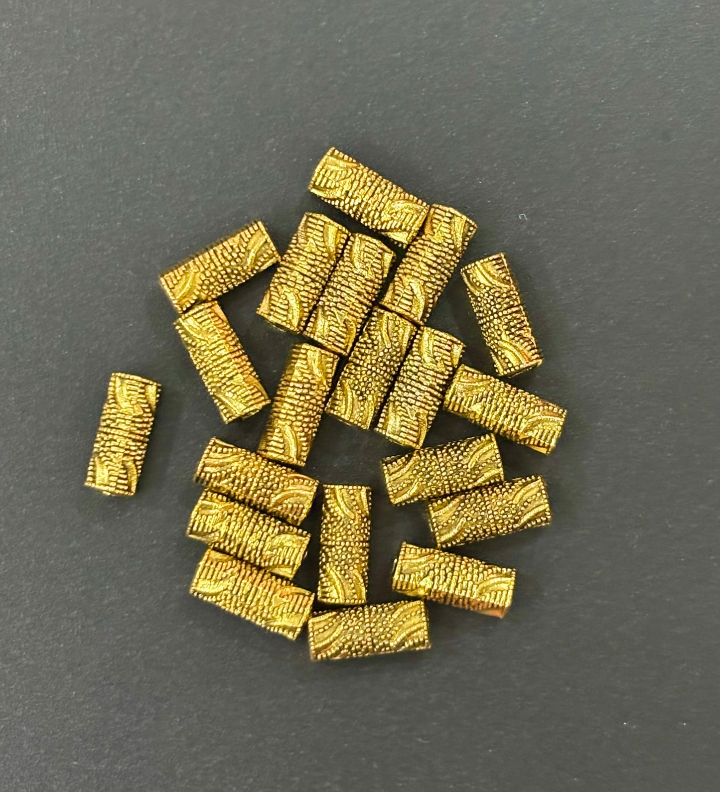 Gold Tube Metal Beads