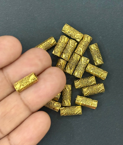 Gold Tube Metal Beads