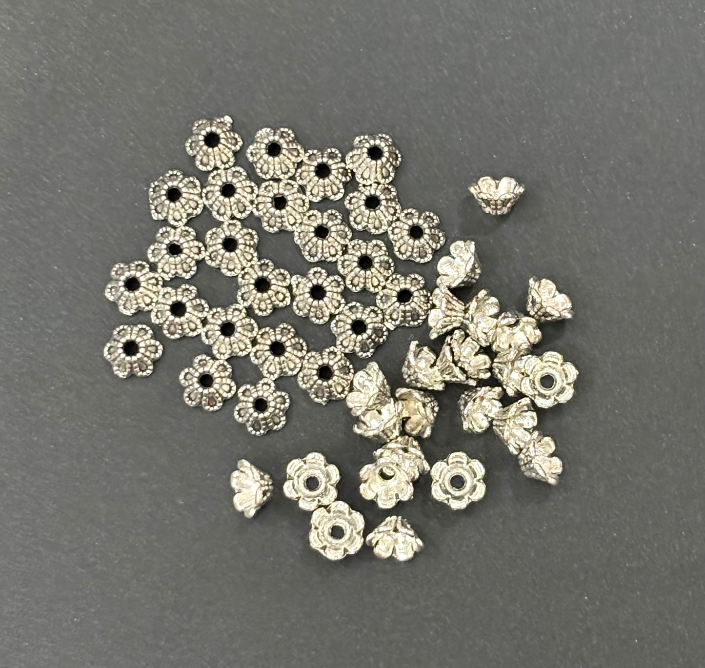 Fluted Flower Bead Caps