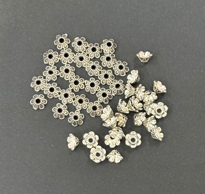Fluted Flower Bead Caps