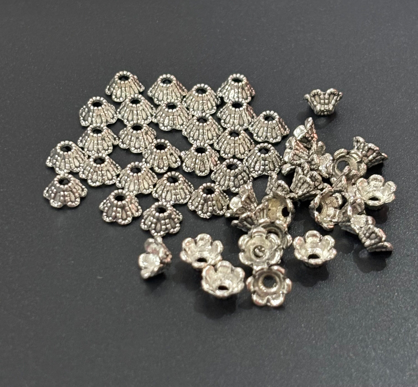 Fluted Flower Bead Caps
