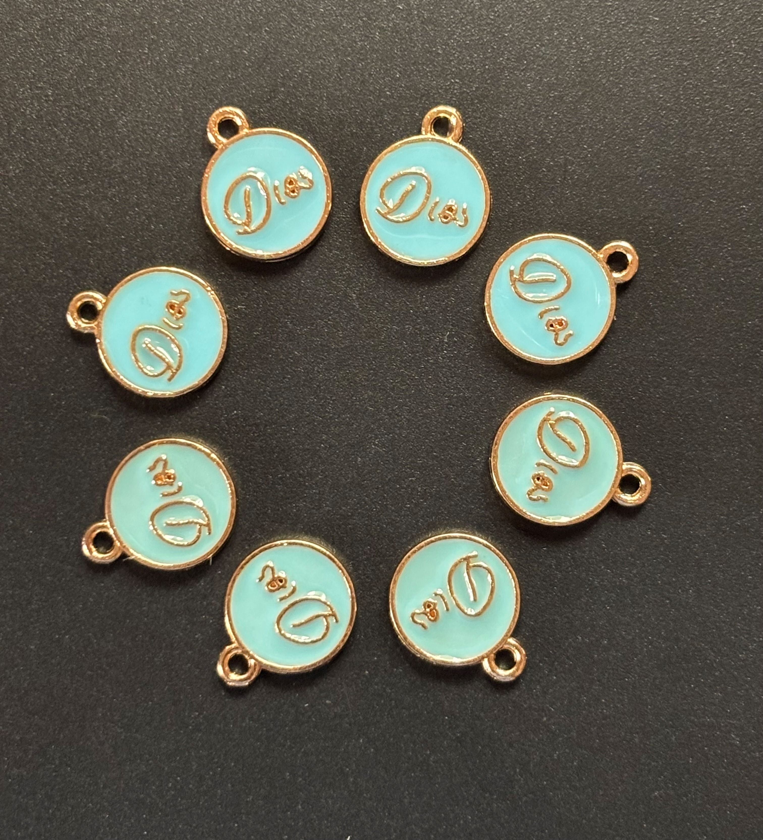 Four Pieces Enamelled Charms - Blue Dior-Inspired Charms