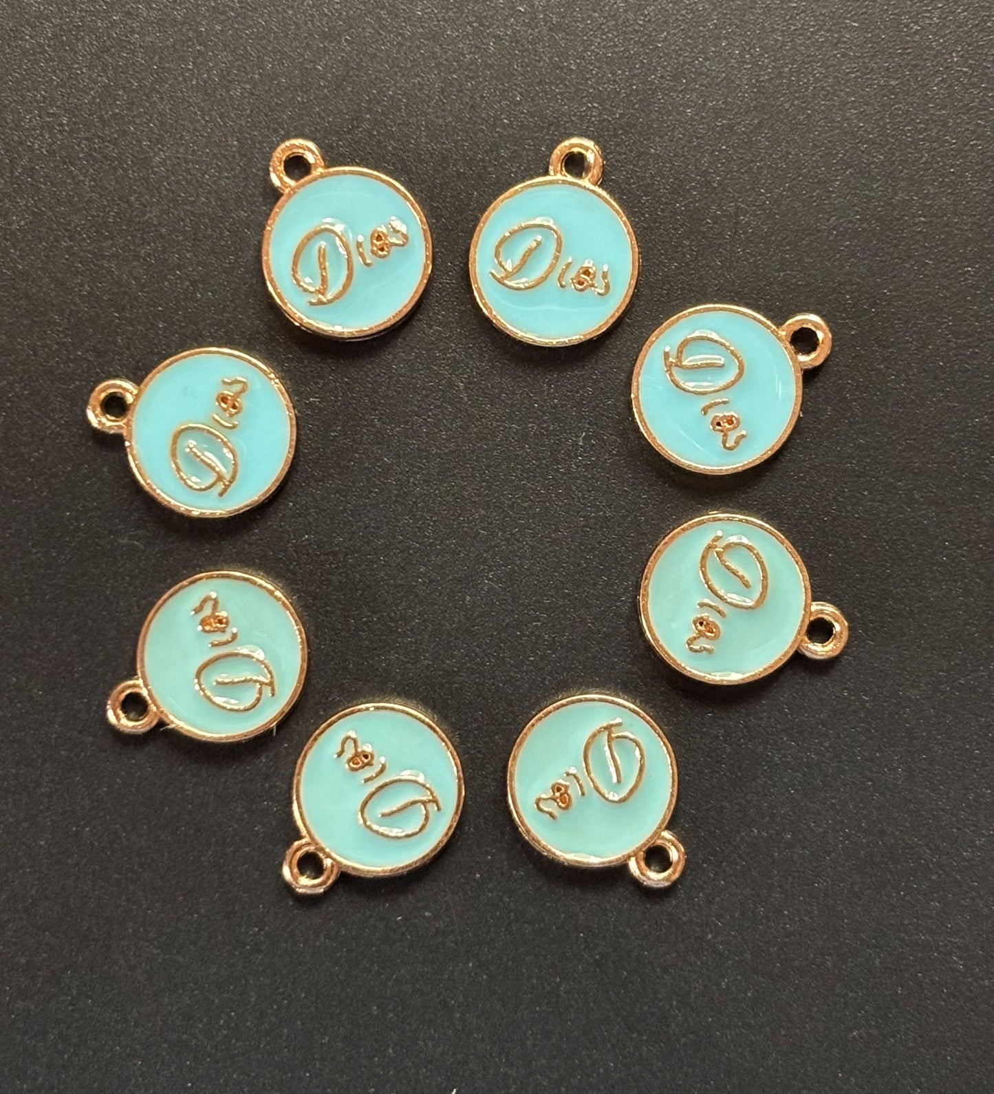 Four Pieces Enamelled Charms - Blue Dior-Inspired Charms