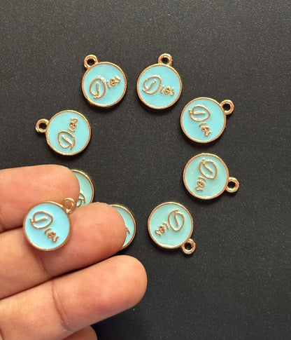 Four Pieces Enamelled Charms - Blue Dior-Inspired Charms